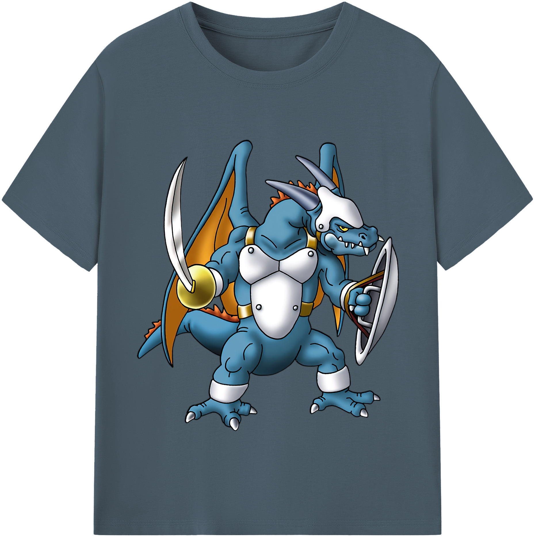 （画像用） ドラゴンクエスト Doragon Kuesuto Dragon Quest 綿100％半袖Tシャツ（フロントプリント）